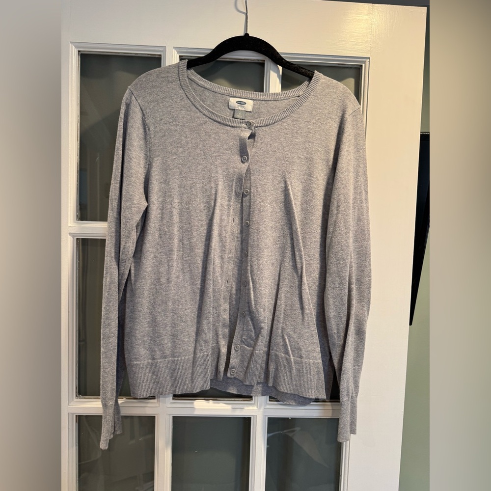 Old Navy Gray Button Up Sweater L